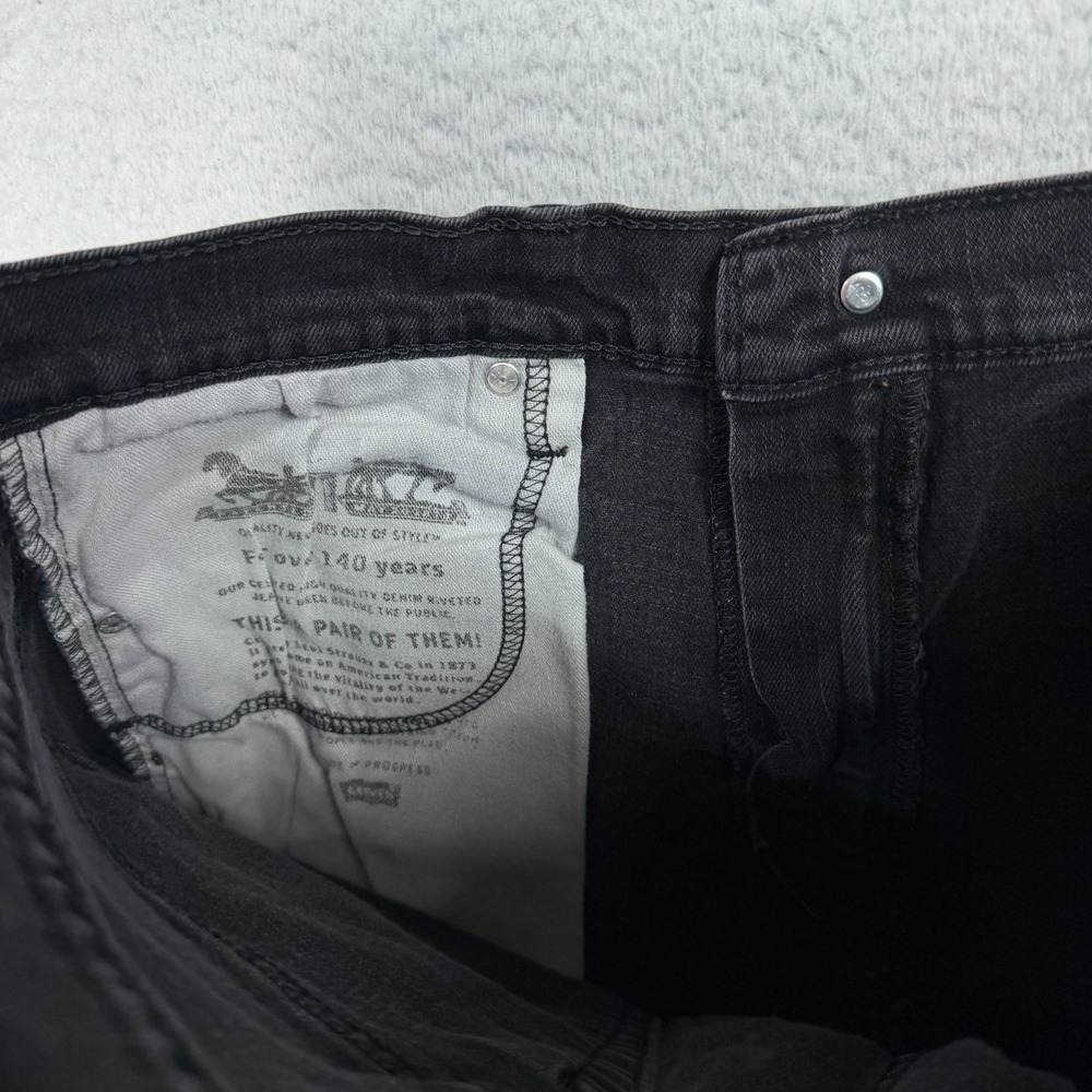 Levis 569 Loose Straight Leg Jeans Mens 33x32 (33.5x28) Black Denim Stretch - Picture 3 of 12